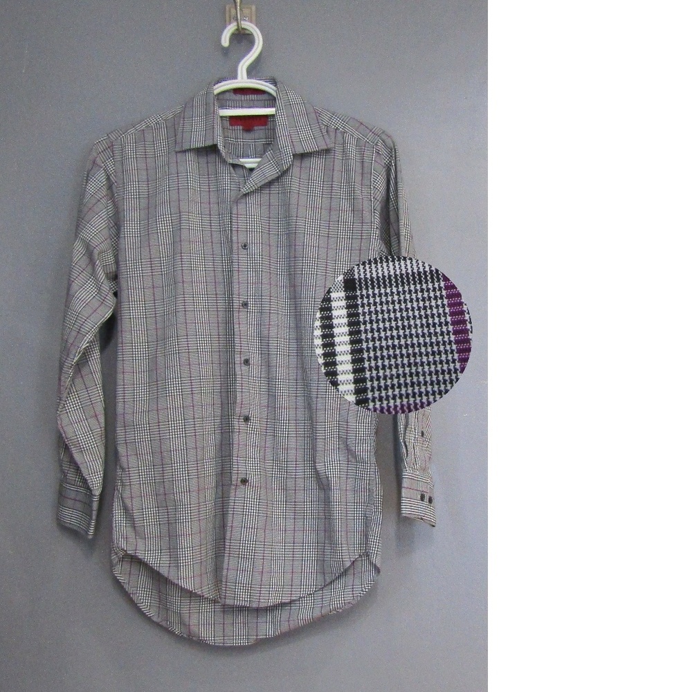 Bergamo New York Fitted Dress Shirt Black Purple